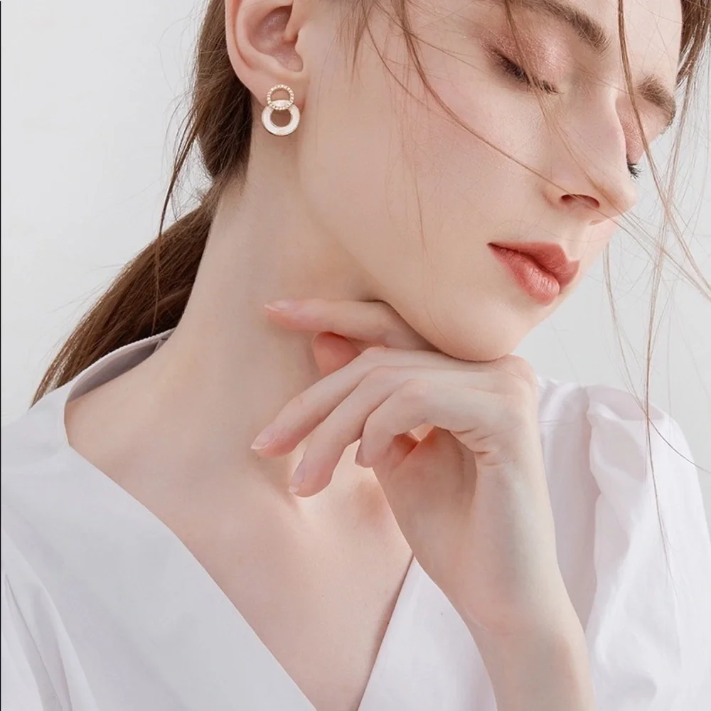 💎 BOGO❗️Double circle Earrings Hypoallergenic women’s jewelry